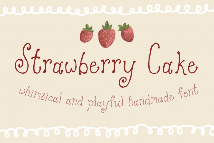 Strawberry Cake Whimsical Font Font Download