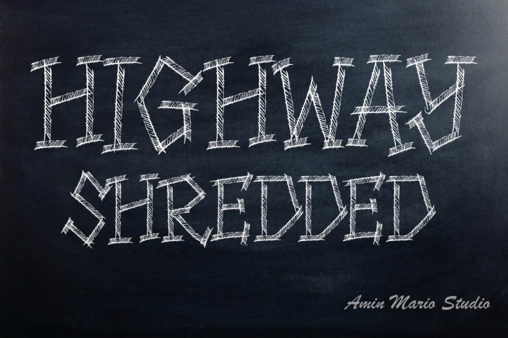 HIGHWAY SHREDDED - ALLCAPS Font Download