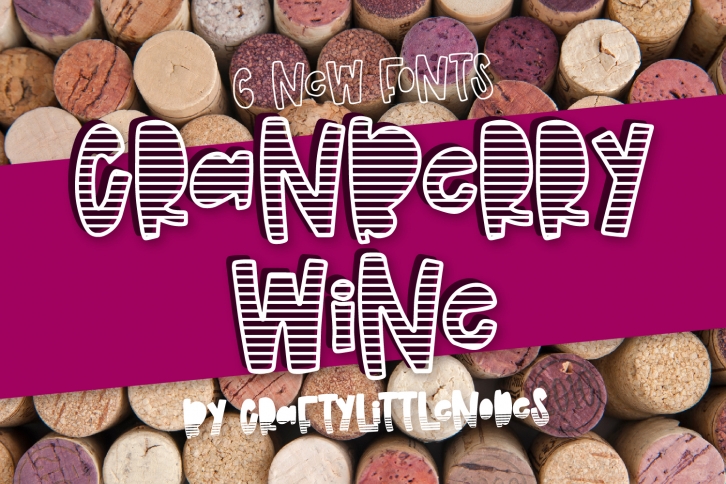 Cranberry Wine - A Striped Font Family of 6 New Fonts! Font Download