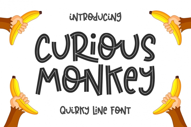 Curious Monkey -Quirky Line- Font Download