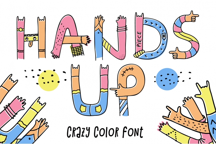 Hands up crazy color font Font Download