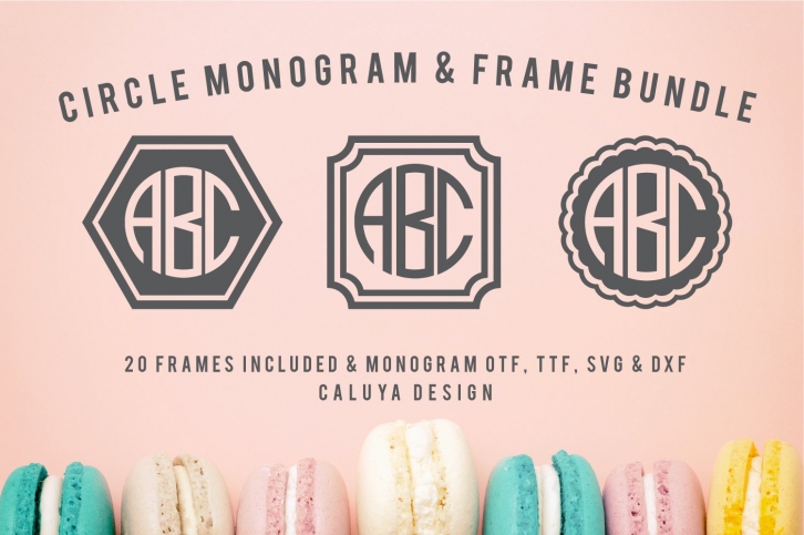 Circle Monogram Font | 20 Monogram Frames Bonus Included Font Download