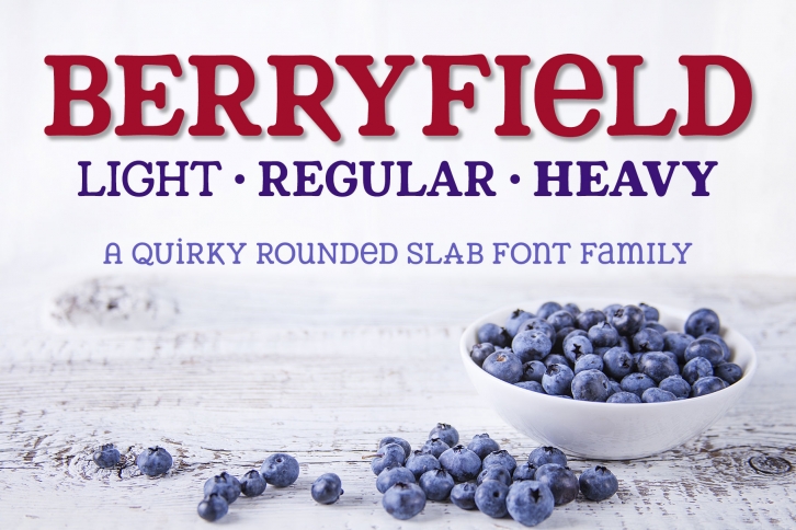 Berryfield - a quirky slab serif font family! Font Download