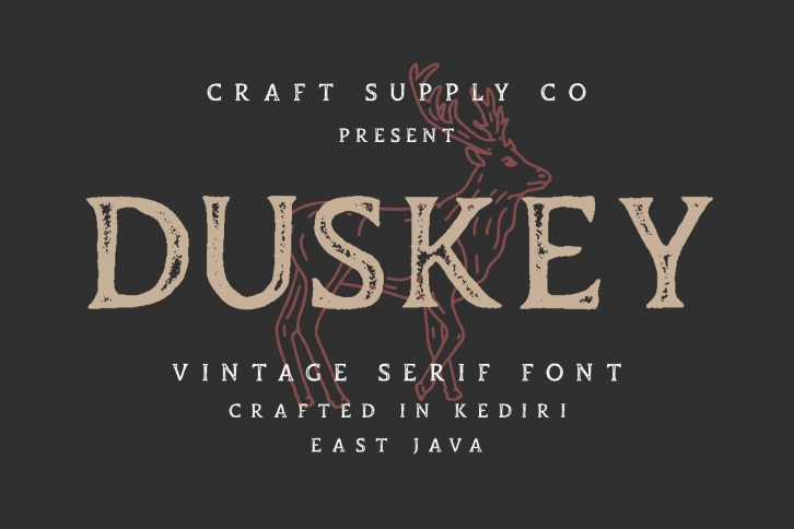 Duskey - Vintage Serif Font Bonus Extras Font Download