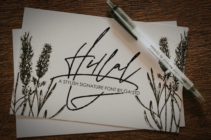 Hillal - A Stylish Signature Font Font Download
