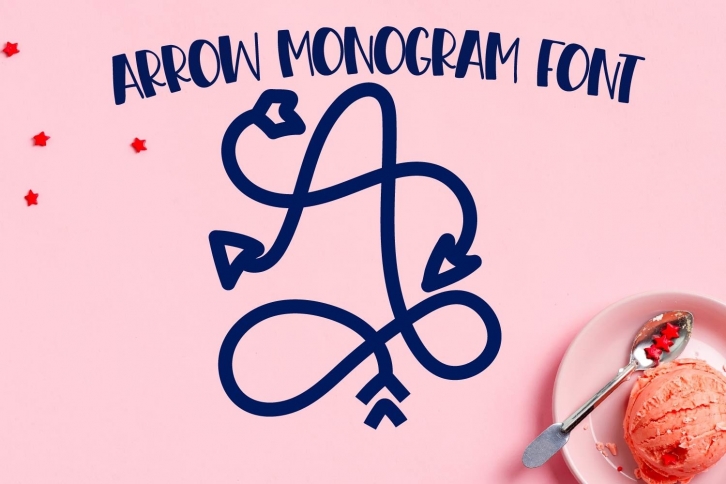 Arrow Monogram Font - Hand Lettered Monogram Letters Font Download