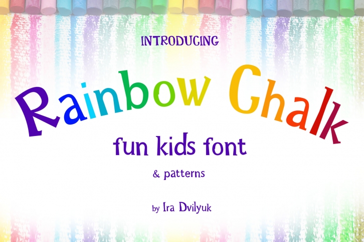 Rainbow Chalk fun kids font Font Download