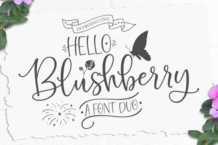 Hello Blushberry - Font Duo Font Download