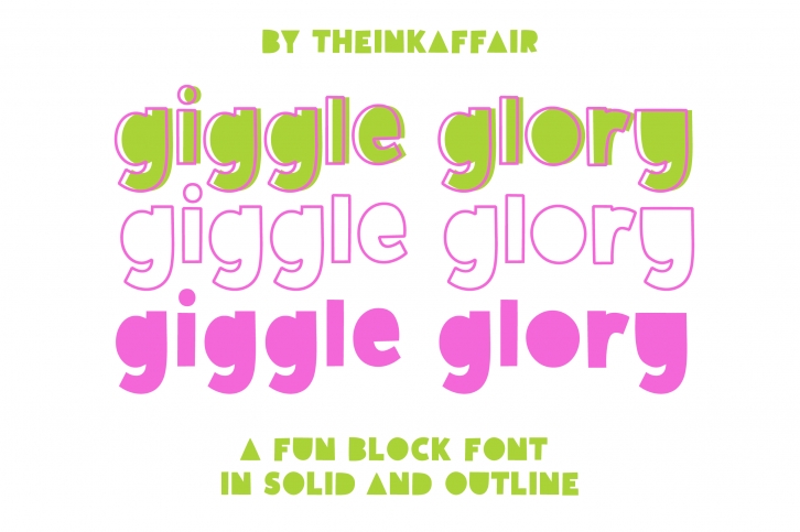 Giggle Glory, a fun block font Font Download