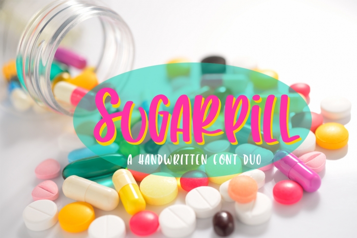 Sugarpill - a handwritten uppercase duo font Font Download