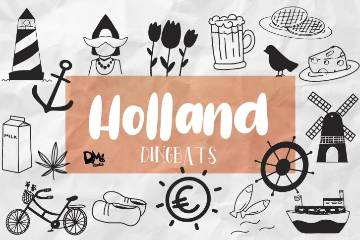Holland Dingbats Font - Plus EXTRA Font Download