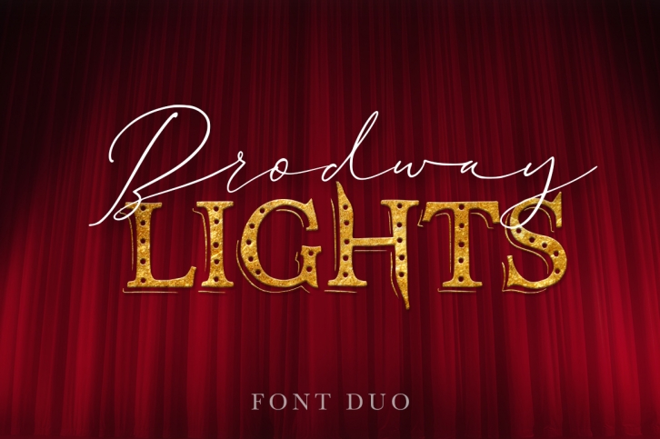 Broadway Lights. Duo font. Font Download