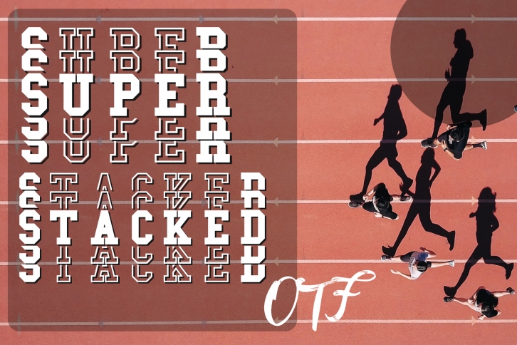 Super Stacked Mirror Sport Font Filled and Outlined Font Download
