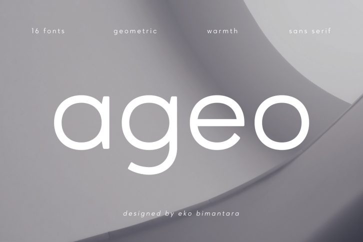 Ageo geometric sans font family Font Download