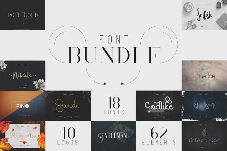 18in1 Font Bundle + Bonus | 87% off Font Download