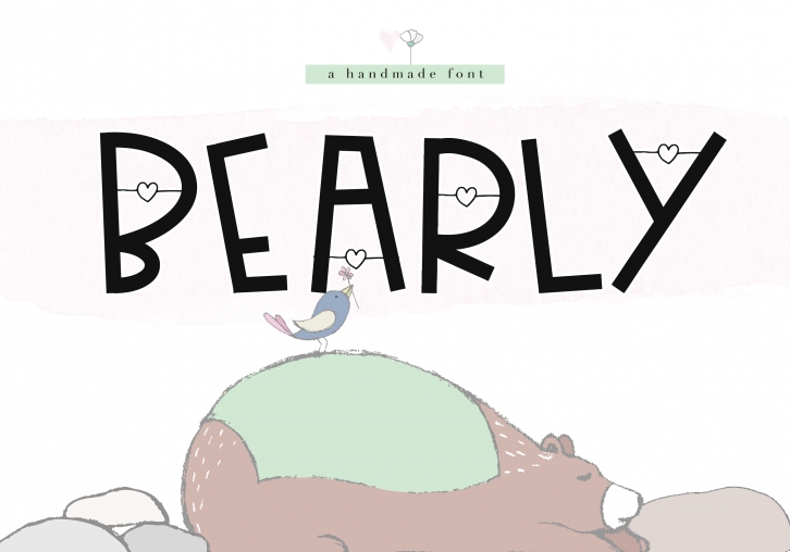 Bearly - Handwritten Font with Hearts Font Download