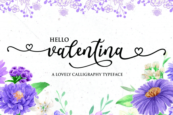 Valentina - a lovely callygraphy typeface Font Download