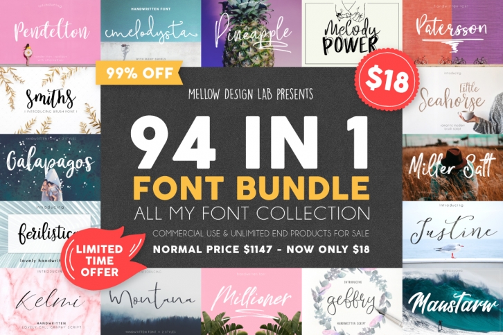 94 IN 1 Font Bundle SALE Font Download
