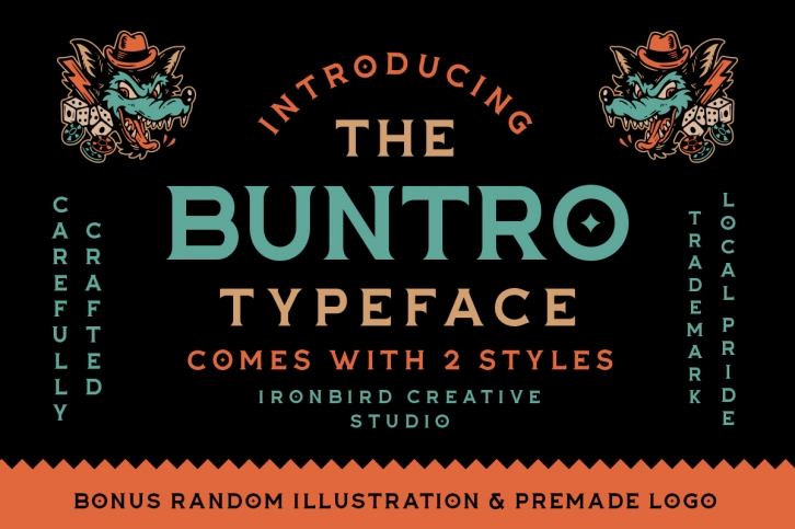 The Buntro Typeface and EXTRA Font Download