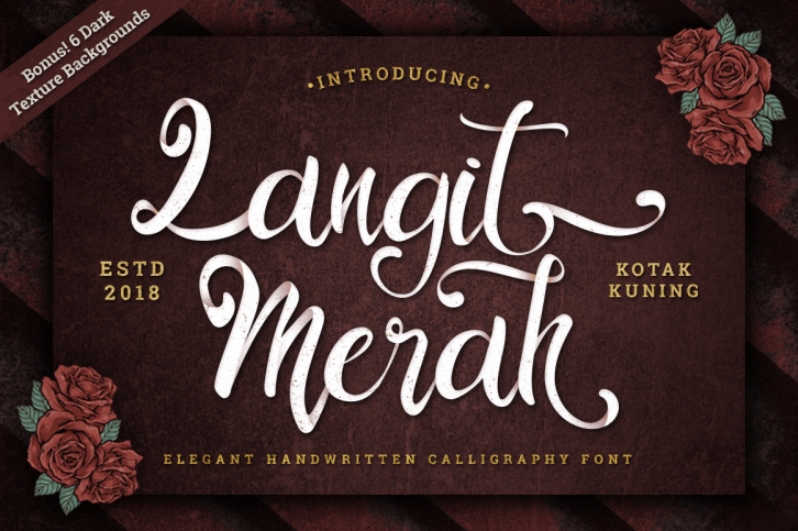 Langit Merah Font with Bonus 6 Dark Texture Backgrounds Font Download