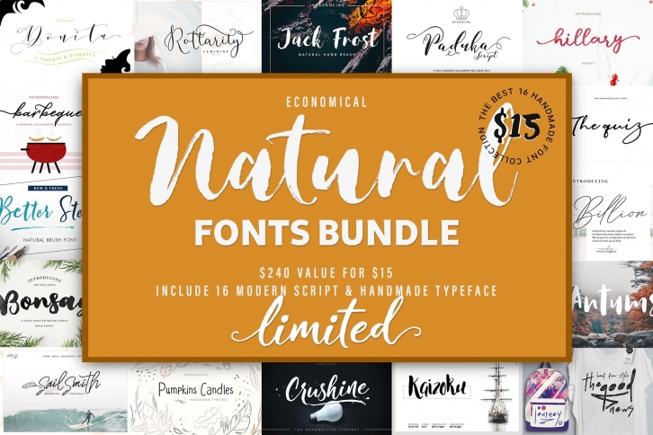 Natural & Script Fonts Bundles Vol. 01 Font Download