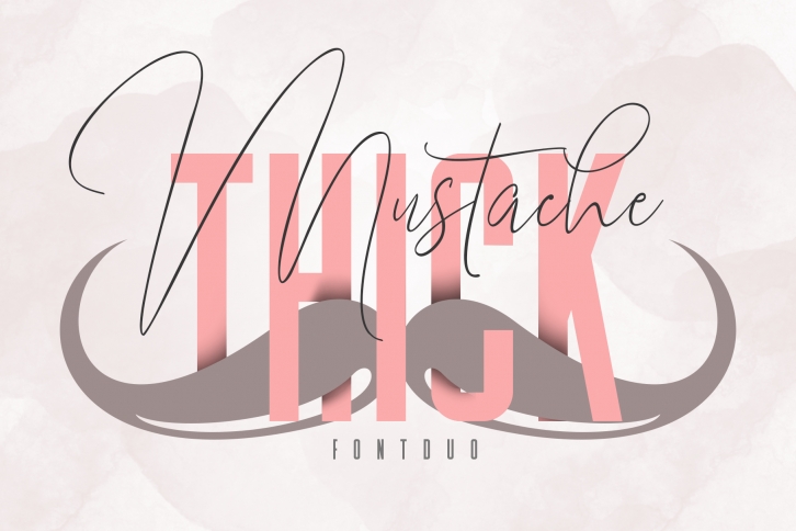 Mustache and Thick Font Download