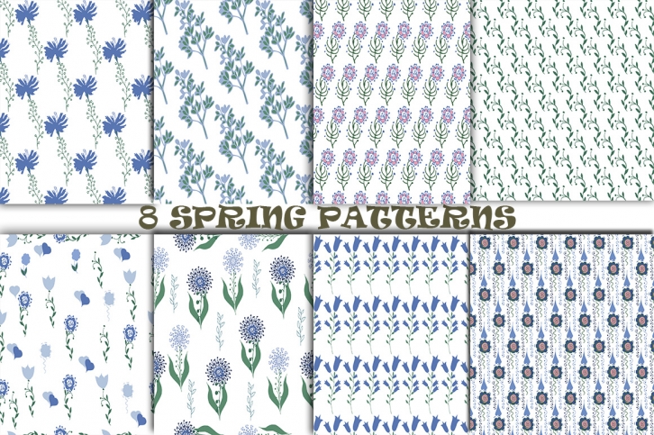 8 Spring Patterns Font Download