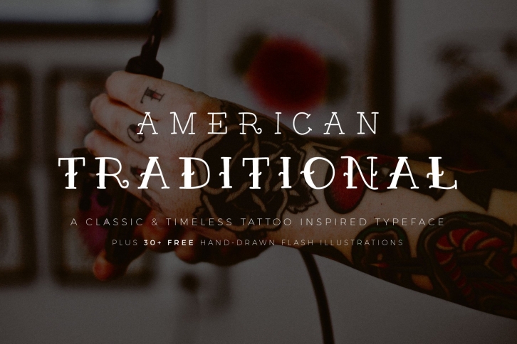 American Traditional with Free Flash! Font Download