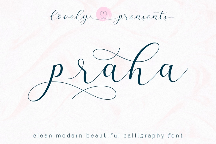 Praha - lovely clean modern calligraphy font Font Download