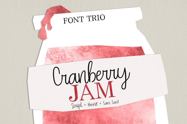 Cranberry Jam Font Trio. Font Download