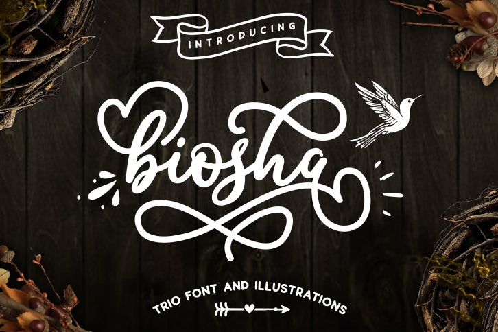 Biosha Font trio and extras Font Download