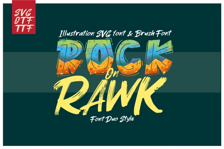 ROCK on RAWK | SVG Font Duo Font Download
