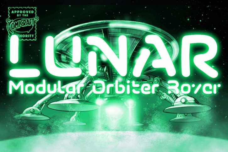 Lunar Modular hand drawn sci-fi font Font Download