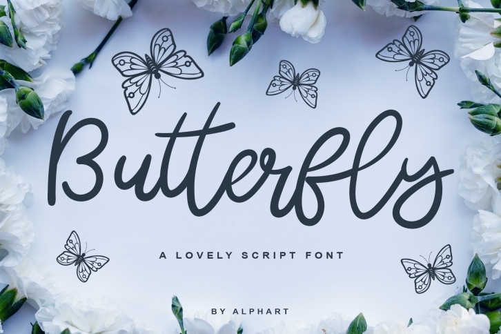 Butterfly - a lovely script font Font Download