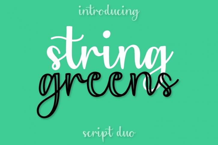 String Greens - A Fun Script Duo Font Download