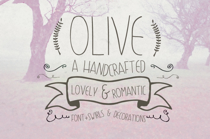 Olive Hand Drawn Font + Decorations Font Download