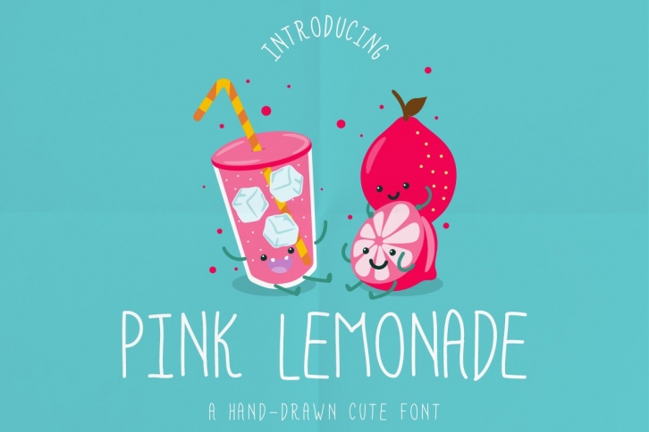 Pink Lemonade a hand-drawn cute font Font Download