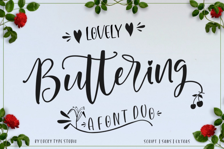 Lovely Buttering Font Duo & Extras Font Download