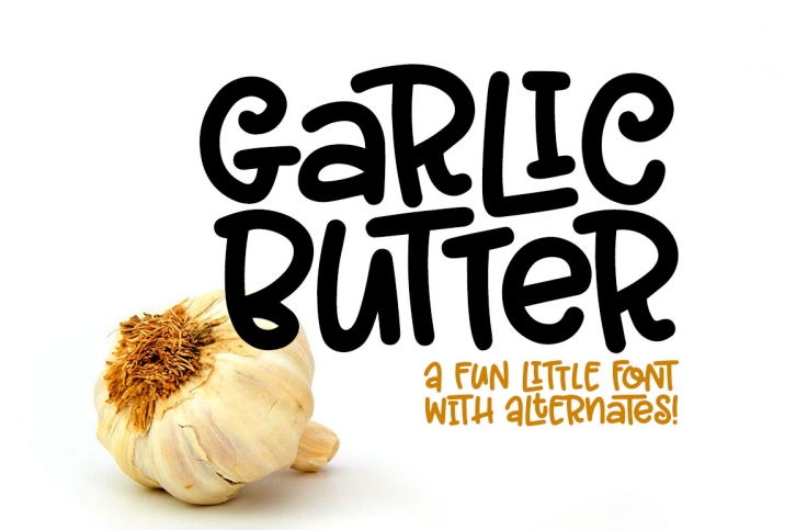 Garlic Butter - a tasty fun font! Font Download
