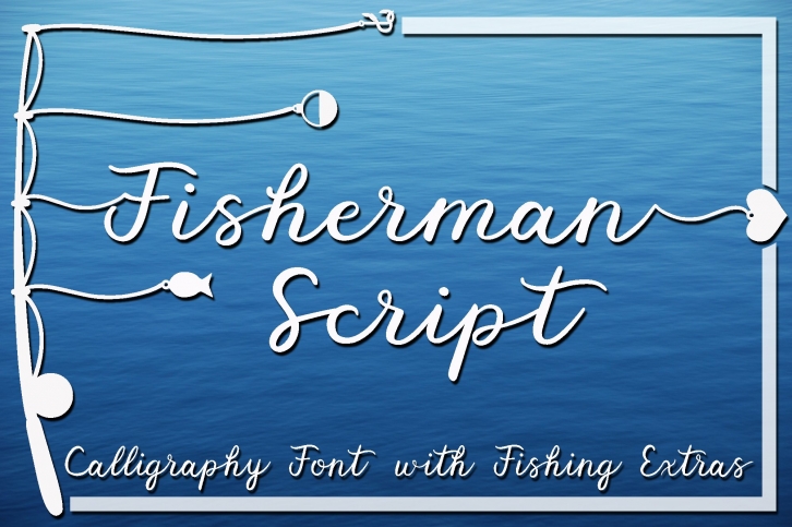 Fisherman Script - A Fun Script Font with Fishing Extras Font Download