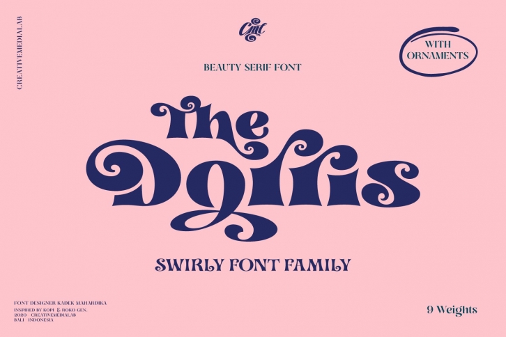 Dorris - Swirly font family Font Download