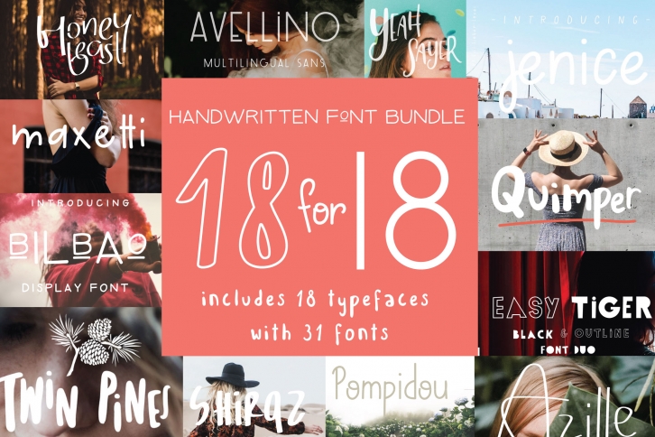 18 for 18 | Font Bundle for 2018 Font Download