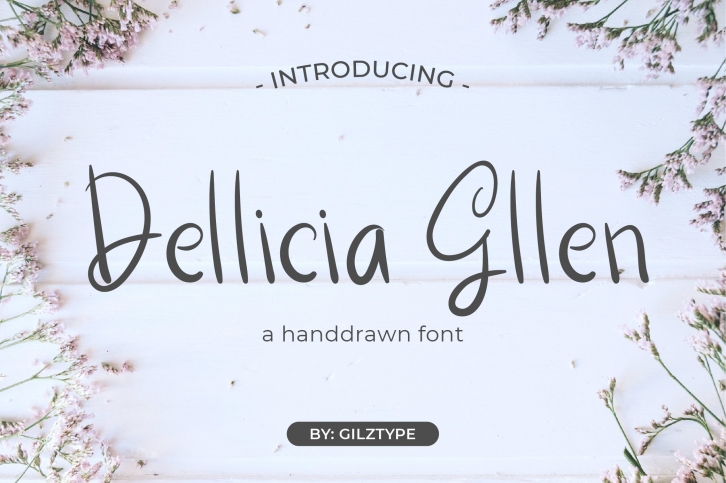 Dellicia Gllen - A Handrawn Font Font Download