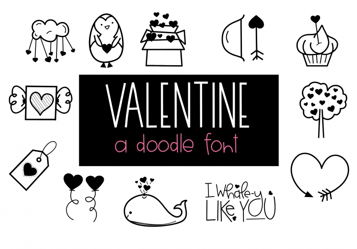 Valentine - Valentines Day Doodle Font Font Download