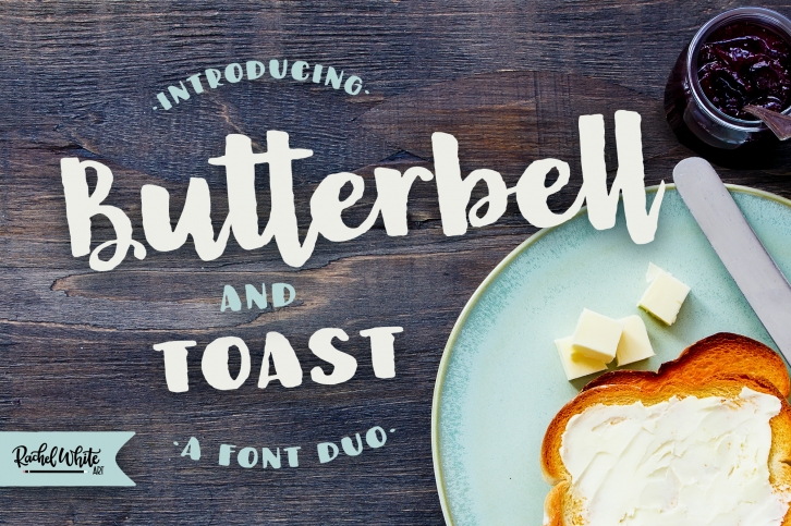 Butterbell & Toast Textured Font Duo Font Download
