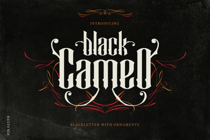 Black Cameo - with Bonus Ornaments Font Download