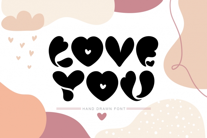 Love You Hand Drawn Valentine Font Font Download