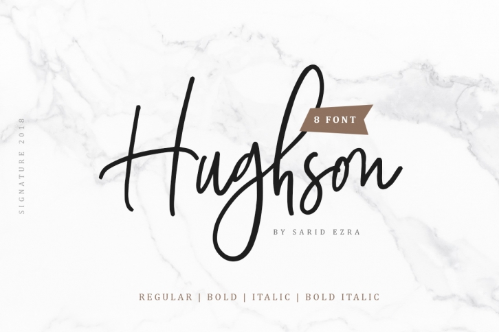 Hughson Script - 8 Fonts Font Download