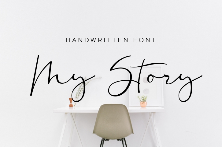 My Story - handwritten calligraphy font Font Download