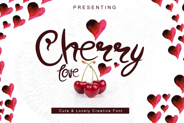 Cherry Love - A Cute Hand Drawn Font Font Download